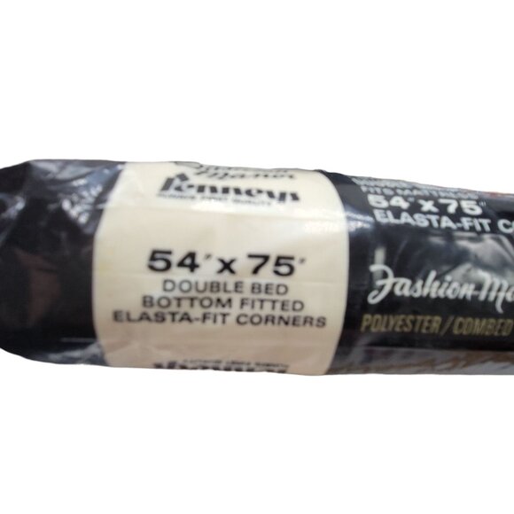 Vtg Penn-Prest Fashion Manor Percale Double Bed Fitted Sheet Butter Yellow - Picture 8 of 14